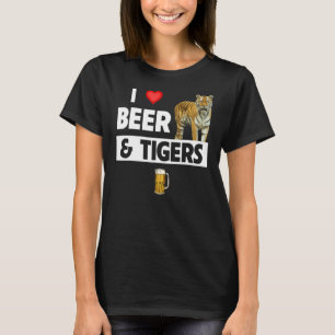 Camiseta Eu adoro cerveja e tigres Amante de os animais eng