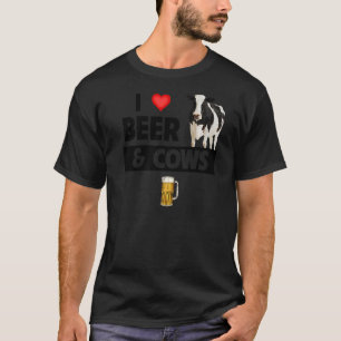 Camiseta Eu adoro cerveja e vacas cultivando anima-Fazenda 