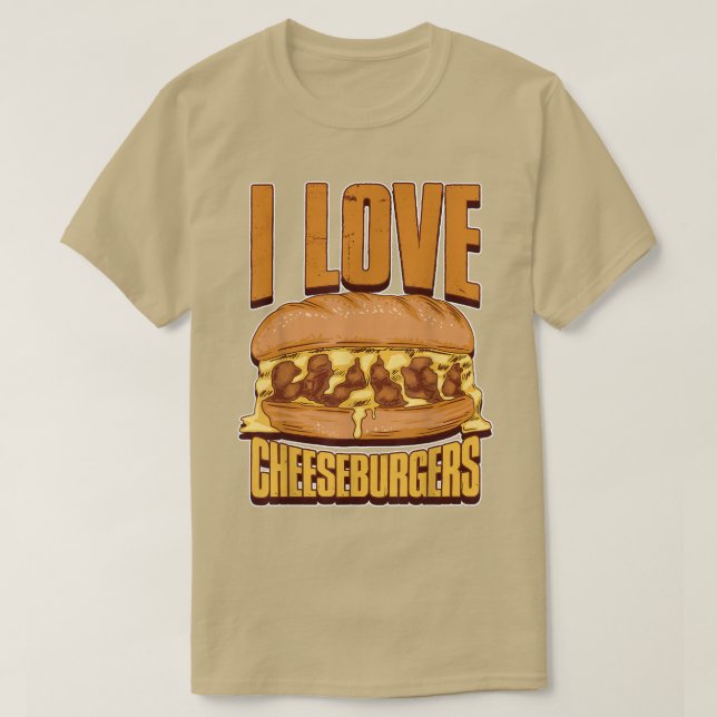 Camiseta Eu Adoro Cheeseburgers (Frente do Design)