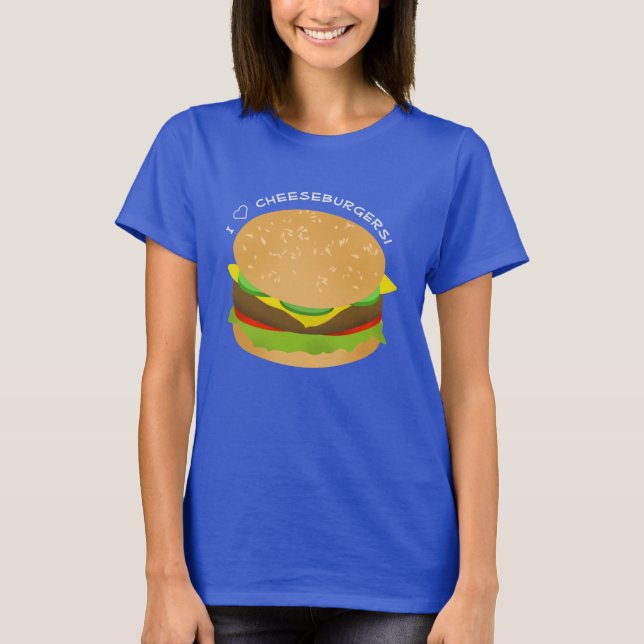 Camiseta Eu Adoro Cheeseburgers (Frente)