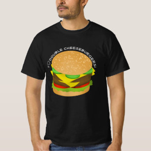 Camiseta Eu Adoro Cheeseburgers Duplos