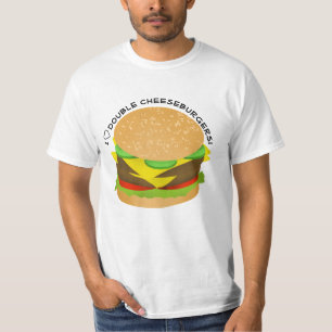 Camiseta Eu Adoro Cheeseburgers Duplos