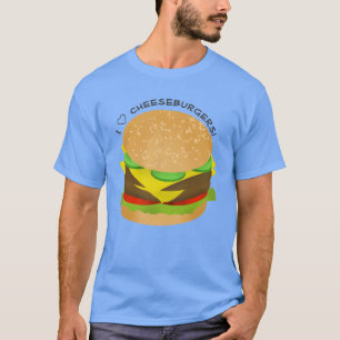 Camiseta Eu Adoro Cheeseburgers Duplos