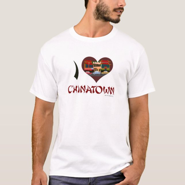 Camiseta Eu adoro Chinatown San Francisco Illustrated Desig (Frente)