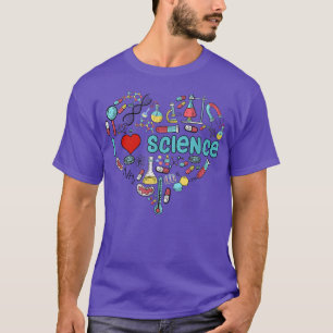 Camiseta Eu adoro ciência coração ciência ciência ciência o