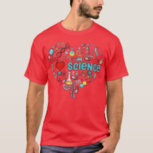 Camiseta Eu adoro ciência coração ciência ciência ciência o