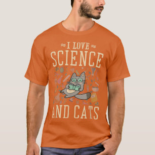 Camiseta Eu Adoro Ciência E Ciências De Gatos Professores D