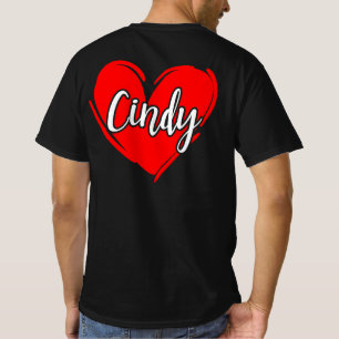 Camiseta Eu adoro CINDY - Amor Coração, Presente Dia de o