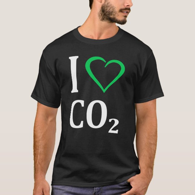 Camiseta Eu adoro CO2 Dióxido Climático (Frente)