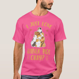 Camiseta Eu adoro cobaias, bom Design para a Guiné P