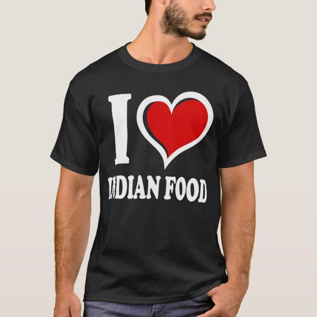 Camiseta Eu adoro Comida indiana I Heart (Frente)