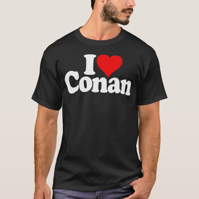 Camiseta Eu Adoro Coração Conan Nome Tee (Frente)
