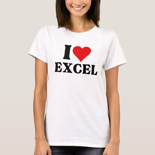 Camiseta Eu adoro coração Excel Funny Spreadsheet Lover T-S (Frente)