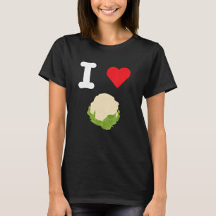 Camiseta Eu Adoro Couve-flor Folha Verde Vegetais Comem Cle