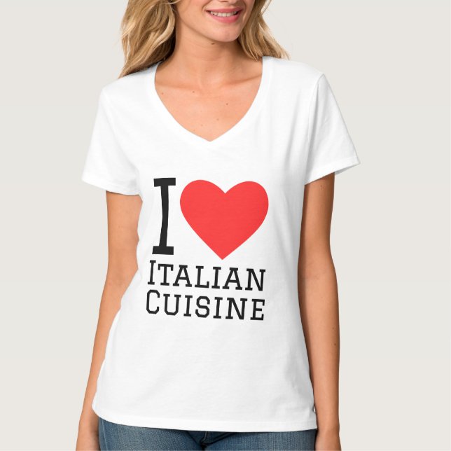 Camiseta Eu adoro cozinha italiana (Frente)