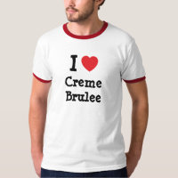 Eu adoro Creme Brulee coração T-Shirt