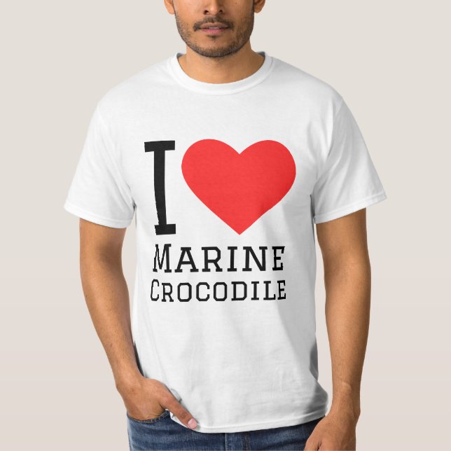 Camiseta Eu adoro crocodilo marinho (Frente)