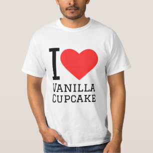 Camiseta Eu adoro cupcake de baunilha