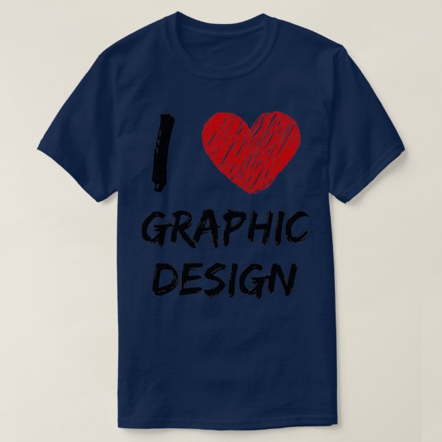 Camiseta Eu adoro Design gráfico (Frente do Design)