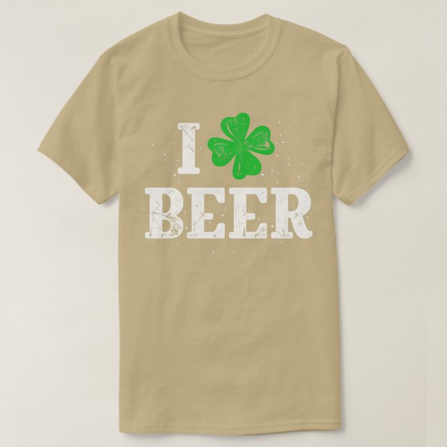 Camiseta Eu Adoro Dia de São Patrício De Cerveja Para Homen (Frente do Design)