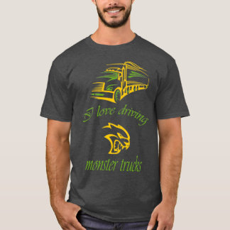 Camiseta Eu adoro dirigir caminhões de monestros 2