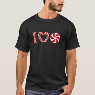 Camiseta Eu Adoro Doces de Natal, Duro de hortelã-pimenta