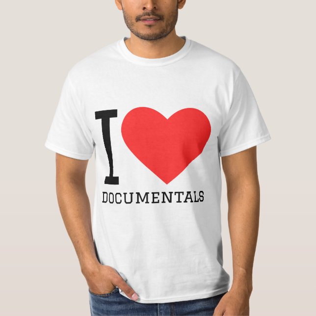 Camiseta Eu adoro documentários (Frente)