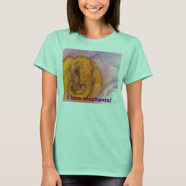 Camiseta Eu adoro elefantes! (Frente)