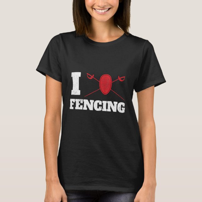 Camiseta Eu adoro esgrima de Design (Frente)