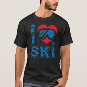 Camiseta Eu Adoro Esquiar O Esporte De inverno Snowboard Sk