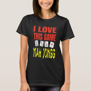 Camiseta Eu Adoro Este Jogo Mah Jongg Divertido Jogando Mah
