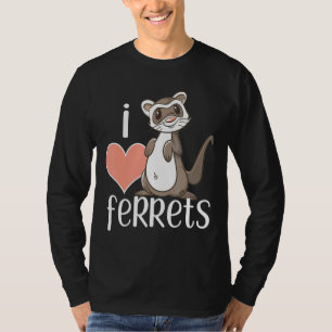Camiseta Eu Adoro Ferret Proprietário de Ferret Bonito