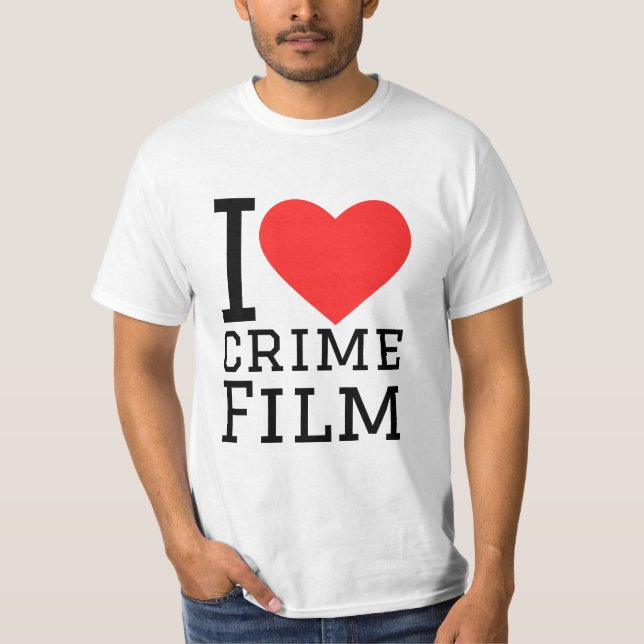 Camiseta Eu adoro filme criminal (Frente)