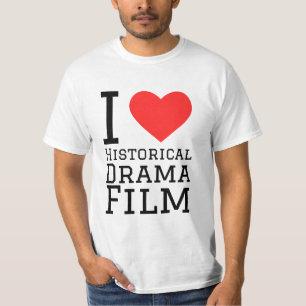 Camiseta Eu adoro filme de teatro histórico