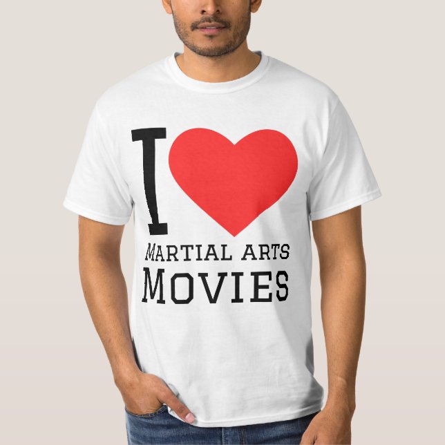 Camiseta Eu adoro filmes de artes marciais (Frente)
