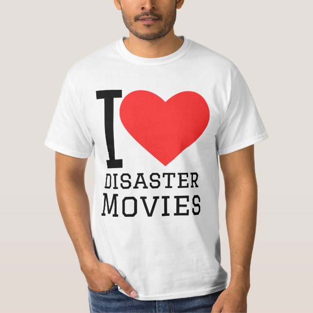 Camiseta Eu adoro filmes de desastres (Frente)