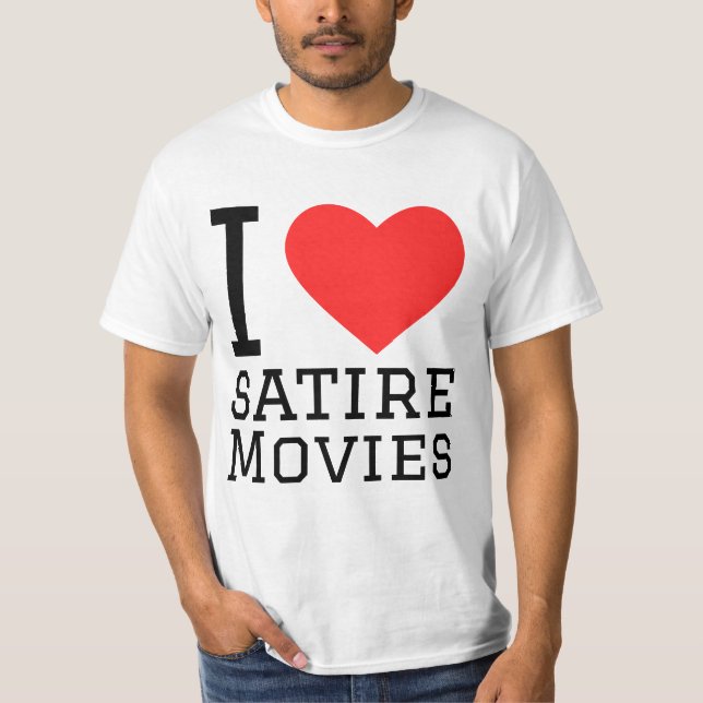 Camiseta Eu adoro filmes de sátira (Frente)