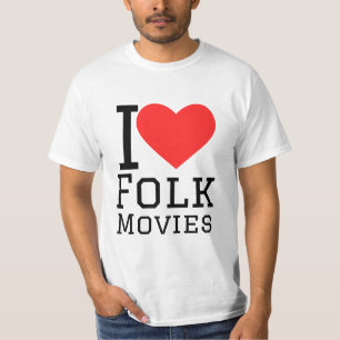 Camiseta Eu adoro filmes populares