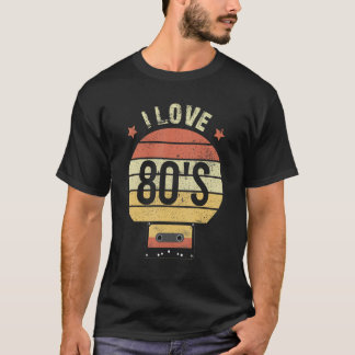 Camiseta Eu adoro fita retrô do estilo anos 80 Vintage