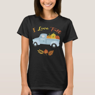 Camiseta Eu Adoro Folhas de outono de outono que mudam de o