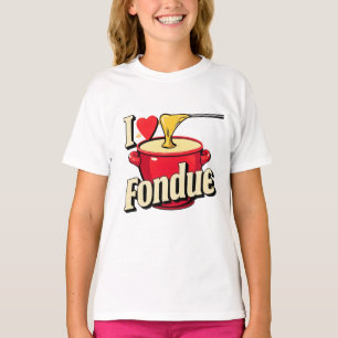 Camiseta Eu adoro fondue -tipografia