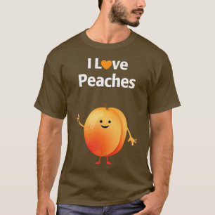 Camiseta Eu adoro Fruta de pêssegos e vegetariana
