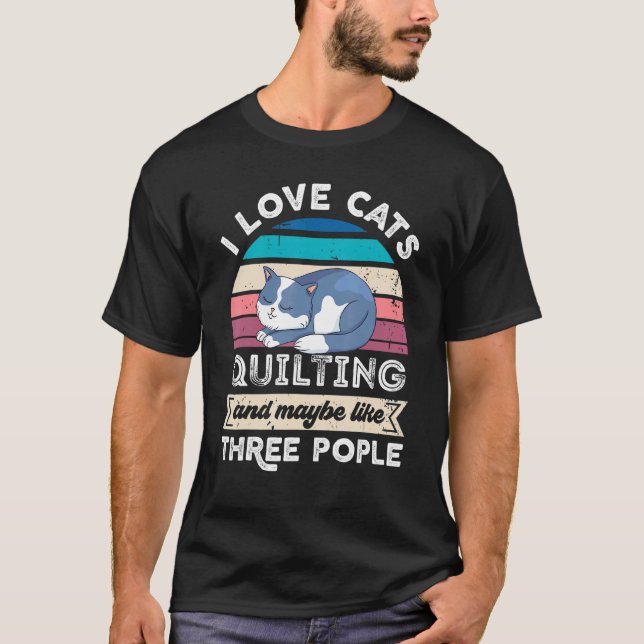 Camiseta Eu Adoro Gatos Caindo E Como Três Pessoas (Frente)