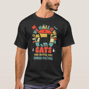Camiseta Eu Adoro Gatos De Halloween E Talvez Como 3 Pessoa