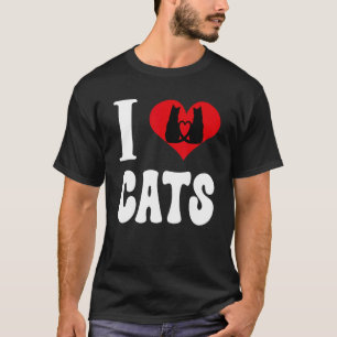 Camiseta Eu Adoro Gatos Eu Amo Gatos Para Gato Gatos Groovy