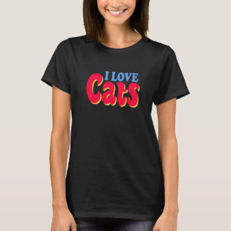 Camiseta Eu adoro gatos gato bonito