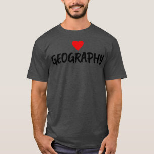 Camiseta Eu adoro geografia (coração)