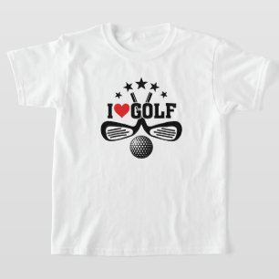 Camiseta Eu adoro Golfe, Golfe Clubs e Golfe Ball