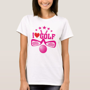 Camiseta Eu adoro Golfe, Golfe Clubs e Golfe Ball