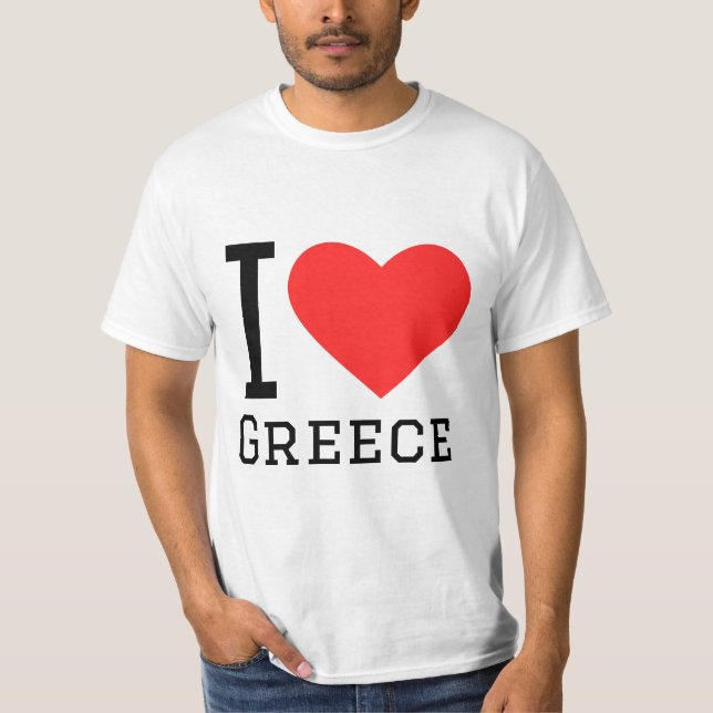 Camiseta Eu adoro Grécia quadrada (Frente)